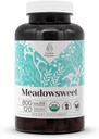 Meadowsweet 120カプセル | 高機能カプセル、ハーブ栄養補助食品 | 野菜カプセルとUSDA Organic Meadowsweet(Filipendula ulmaria) 乾燥ハーブ(120カプセル)