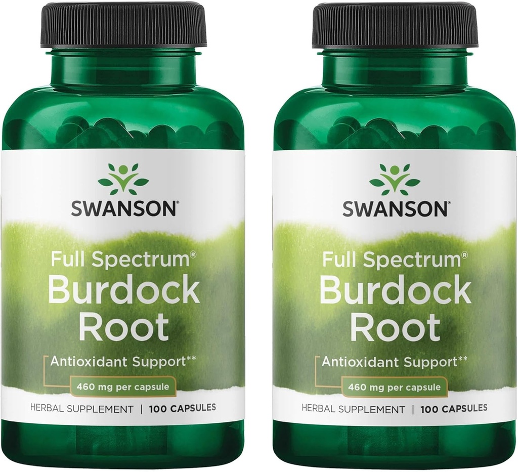 Swanson Burdockの根の腎臓及び肝臓サポート - Detoxの皮はボディからの毒素を取除くのを助けます - 健康な蜂システム-草の酸化防止補足(460のmg 100のカプセル) (2パック)