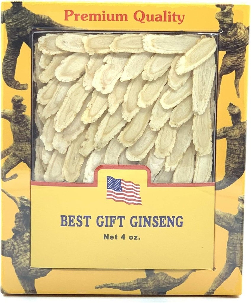 等級A+の手はアメリカのGinsengのスライス媒体4ozを選びました Box 美国旗