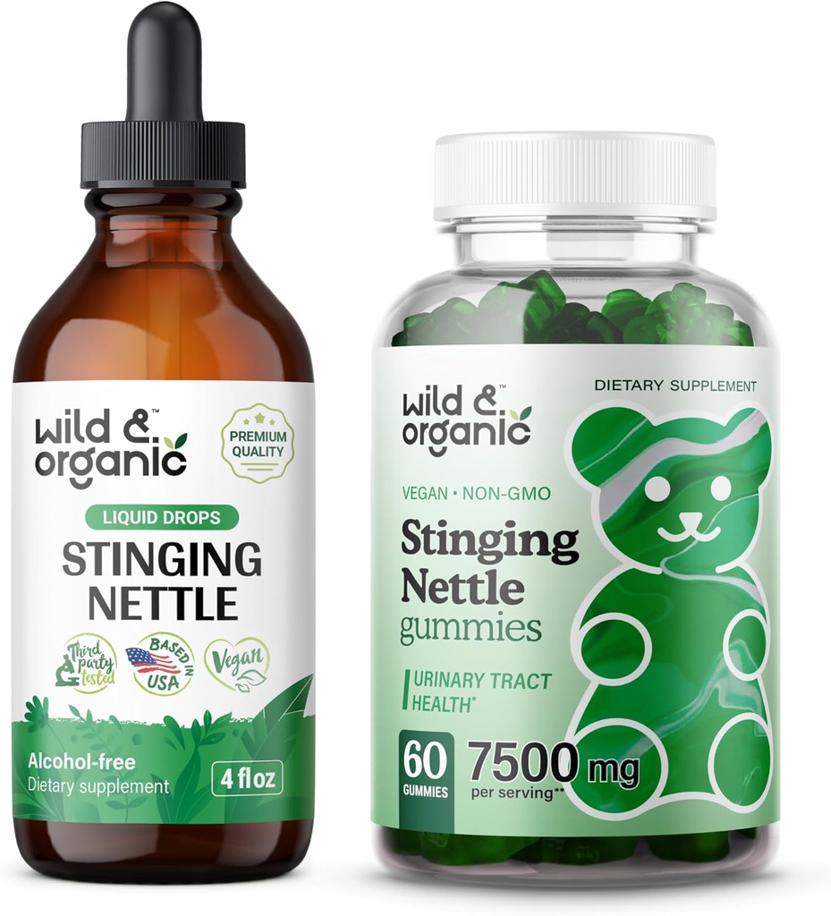 ワイルド & オーガニック スティング ネトル ルート チンチャー 4 fl oz & スティング ネトル ルート グミ
