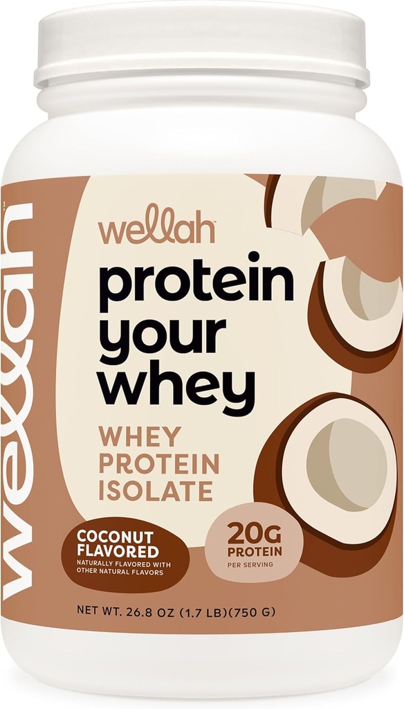Wellah Protein Your Whey(30サービング、ココナッツフレーバー) - Whey Protein Isolate Protein