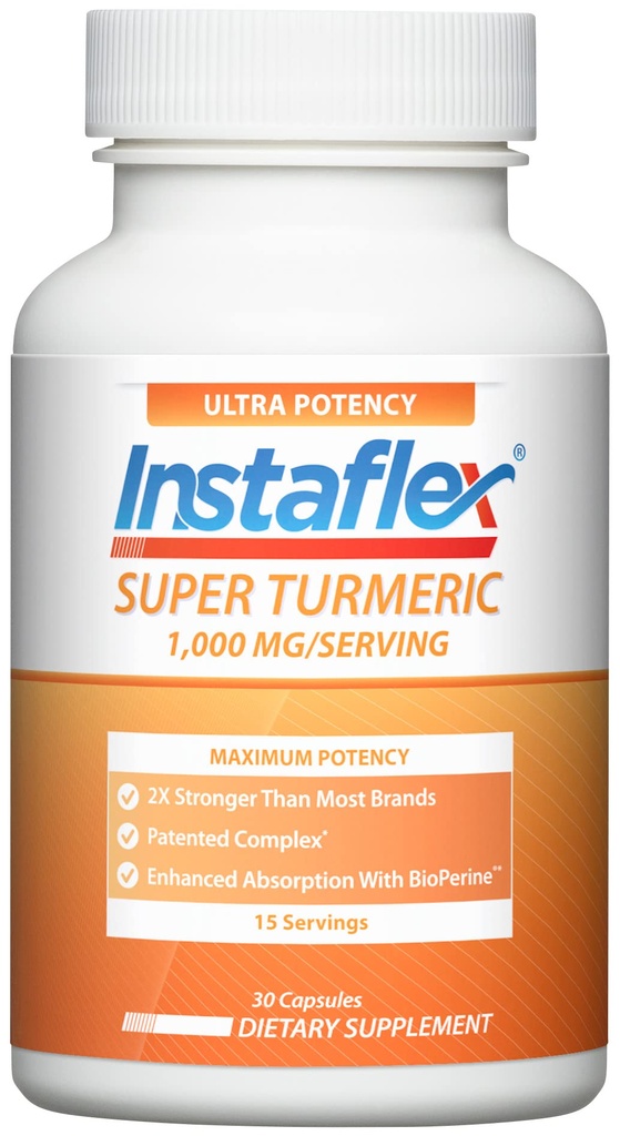 Instaflexの極度のターメリック-BioPerine、黒いペッパーのエキス、95%のクルミノイド、30の計算が付いている1000mgのターメリックのクルクミン