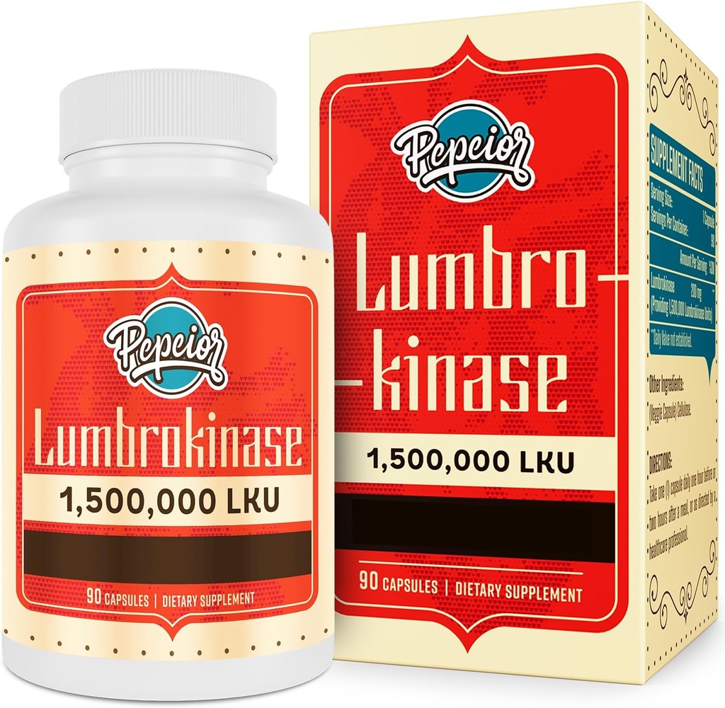 Lumbrokinase 200mg (最高の活動1,500,000 LKU) - Lumbrokinase酵素の補足、Natokinaseより有効な- 90のカプセル