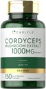 カルリール・コルディプス キノコカプセル 1000mg | 150 カウント | CS-4 ひずみ茸エキス | 非GMO・グルテンフリー