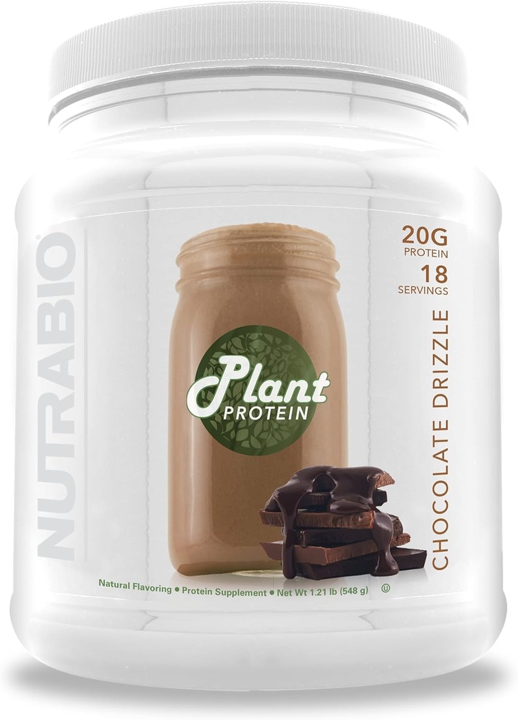NutraBioプラントプロテインパウダー - ビーガンプロテインパウダー - スコピックあたりのタンパク質の20G - 有機、乳製品無料 - チョコレートDrizzle 18サービング