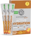 Sunwarrior Hydration パウダー 電解質パケット パウダー B12 エルダーベリー | ジューシーなパイナップル風味の 18 スティック パック 126g ポーチ | ヴィーガンと植物ベースの砂糖無料