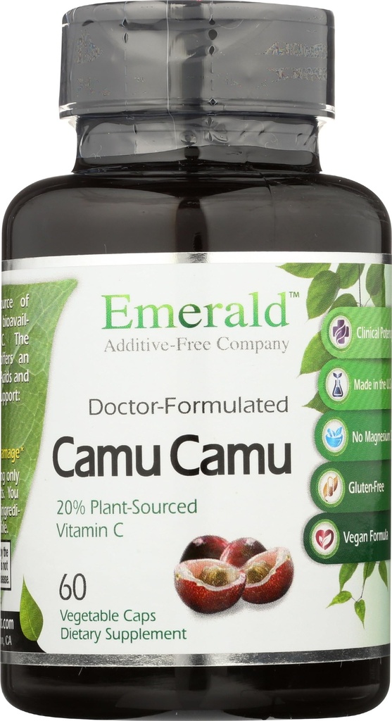 エメラルドLabs Camu - 植物由来ビタミンC、Bioflavonoids、アミノ酸&ビタミンB - グルテンフリー、ビーガン - 60野菜カプセル(30日供給)