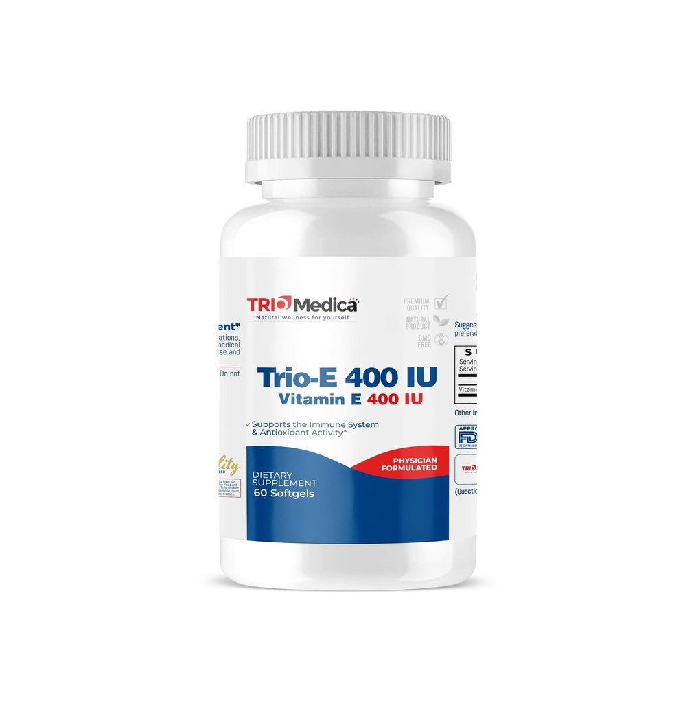 Trio-E 400 IUのビタミンE (400 IU) dlアルファ、酸化防止健康及び免疫システム、60のSoftgelsのための食事療法の補足