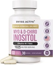 Swiss Activa+ Labs Myo Inositol Supplement & D-Chiro Inositol Supplement - Premium Hormone Balance for Women & PCOS Supplements - Regulate Menstrual Cycle - Ovarian Support - 30 Days Supply