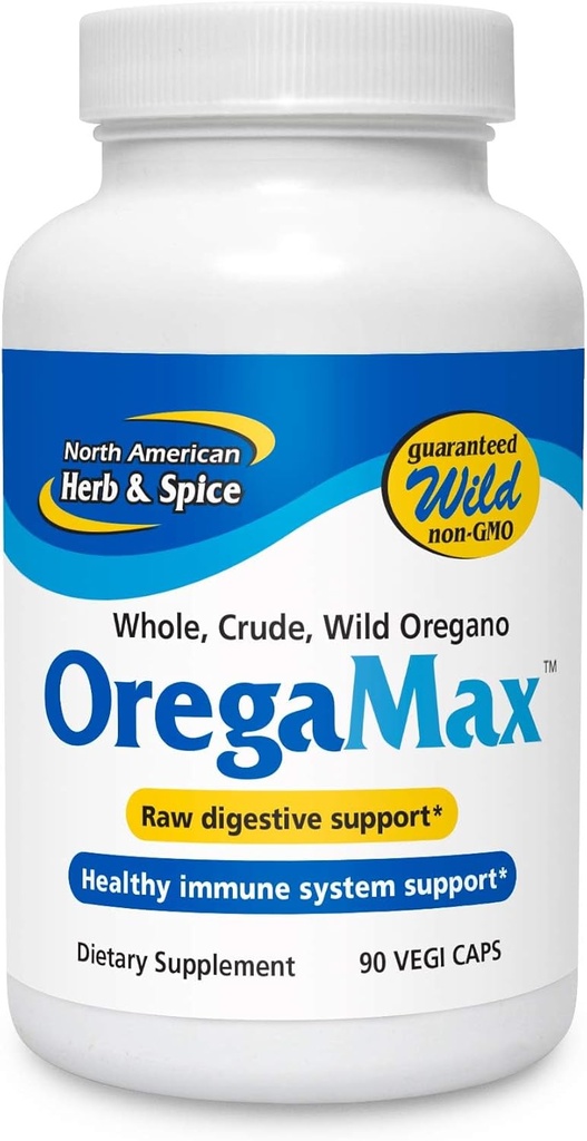 NORTH AMERICAN HERB&SPICE OregaMax - 90 ベジキャップ - 3のパック - 健康的な消化と免疫サポート - ニンニク&オニオンとオレガノオイルサプリメント - 非GMO - 270 Totalサービング