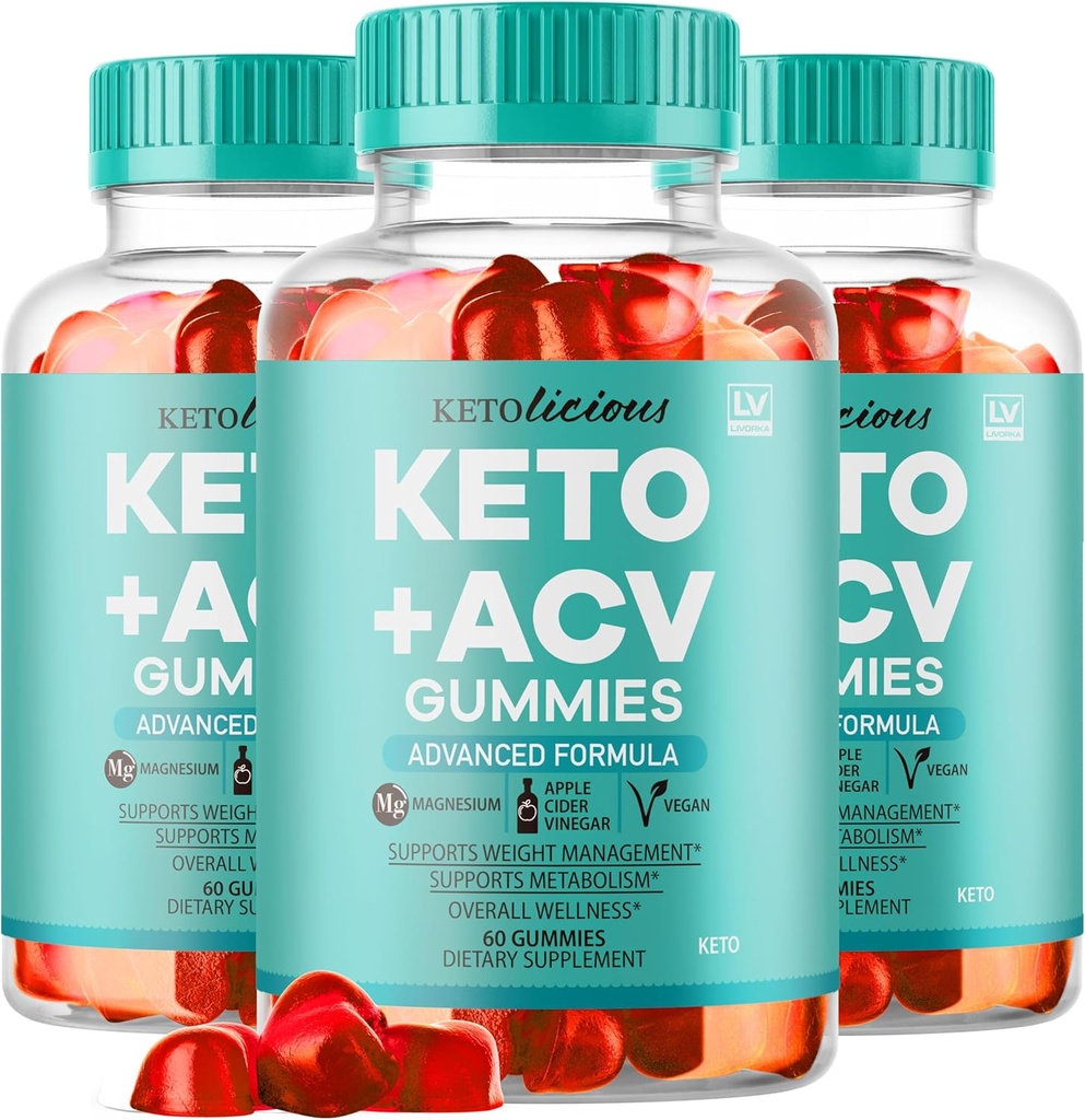(3パック) Ketolicious Keto ACV Gummies、 Ketolicious Gummys Advanced Formula 1050MG、Apple Cider Vinegar Gummy Max Strength Gomitasのレビュー、3ヶ月間180グミー