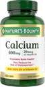 Nature's Bounty Calcium Carbonate&ビタミンD、免疫健康&骨の健康、600mgカルシウム&800IUビタミンD3、250錠をサポート