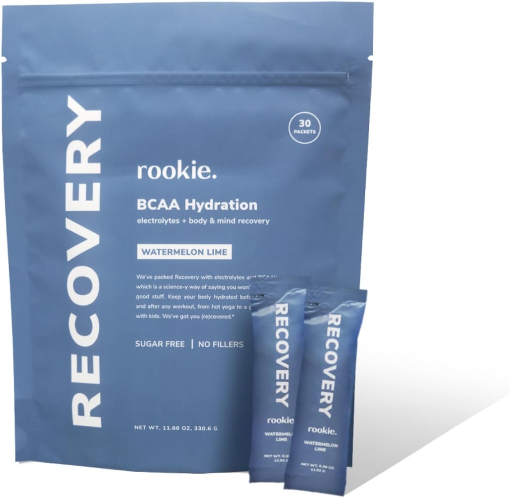 Rookie Wellness Recovery BCAA - 筋肉の回復のための分岐させたチェーン アミノ酸の5 gの電解質およびわずか10カロリー(30のサービング、スイカの石灰)