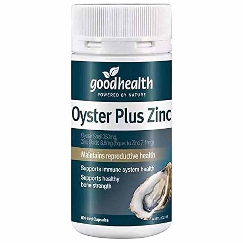 Goodhealth Oyster Plus - 60カプセル - 健康とバイタリティのための亜鉛とタウリンによる海洋栄養補助食品 - 免疫と生殖不能をサポート