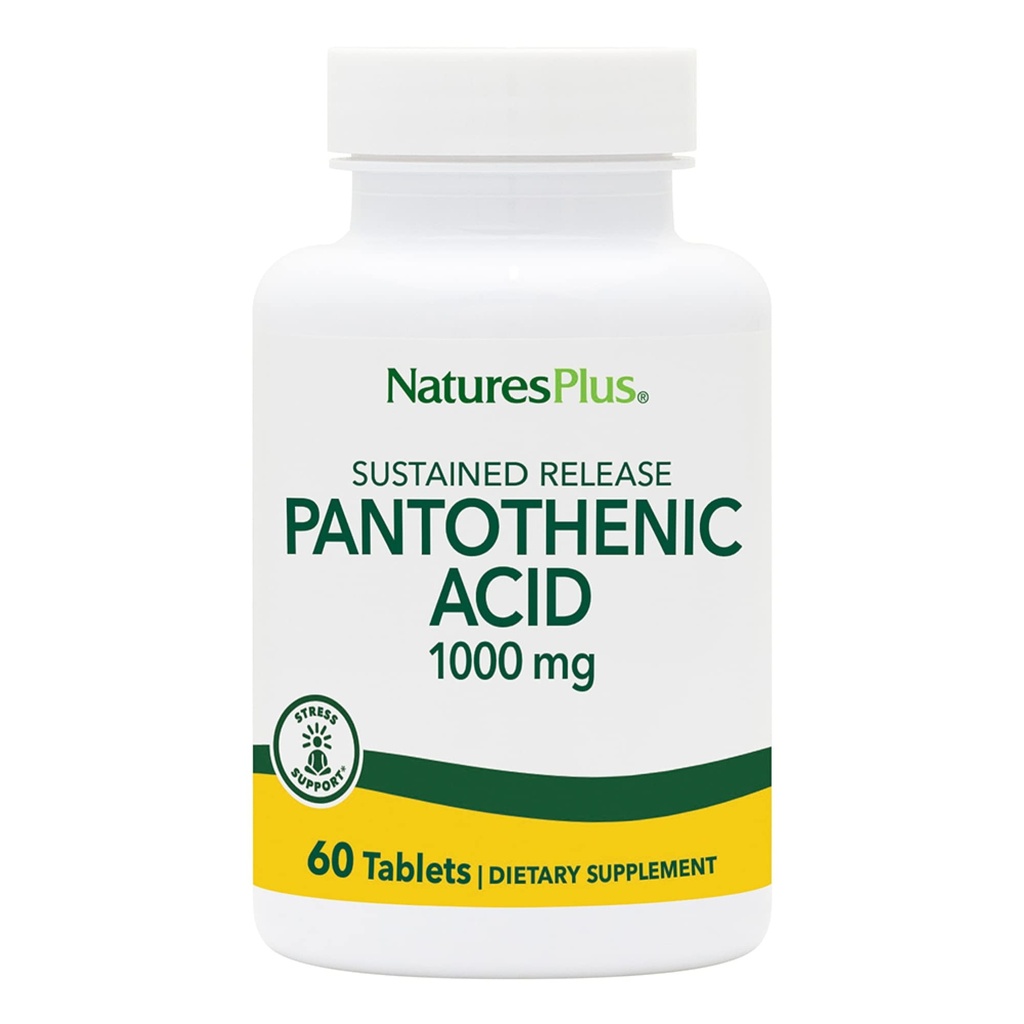 NaturesPlusパントテン酸、サステンドリリース - 1000mg、60錠 - 高周波ビタミンB5サプリメント - ベジタリアン、グルテンフリー - 60のサービング