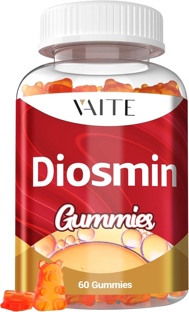 VAITE Diosmin 1000mg - 静脈瘤のためのVeinサポートサプリメント - 脚の健康サプリメントフォーミュラヴィーナスオプティマイザ、Citrus Bioflavonoid、足のための循環に役立ちます、Chews Gummy、60ビーガングミー