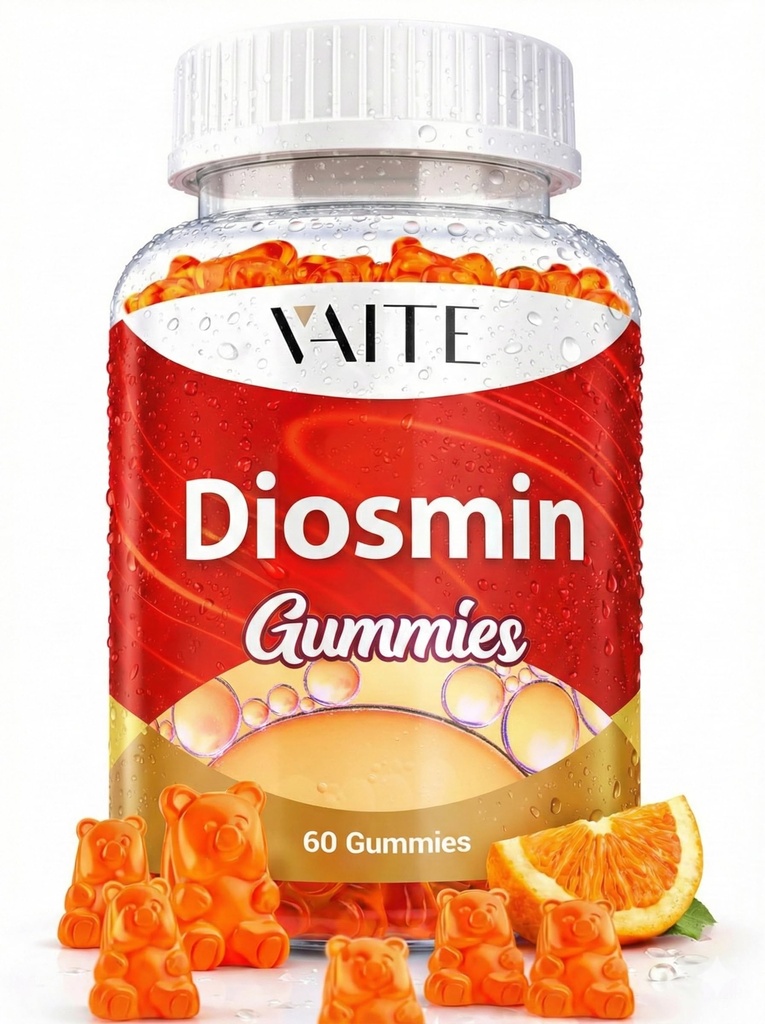 VAITE Diosmin 1000mg - 静脈瘤のためのVeinサポートサプリメント - 脚の健康サプリメントフォーミュラヴィーナスオプティマイザ、Citrus Bioflavonoid、足のための循環に役立ちます、Chews Gummy、60ビーガングミー