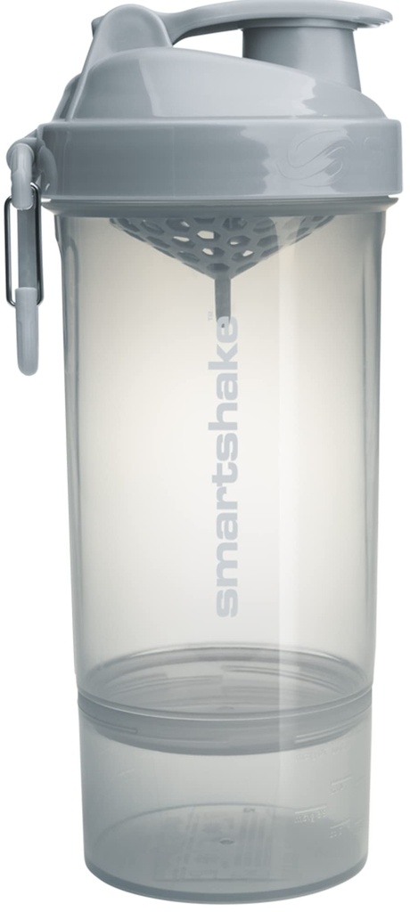Smartshake O2GO ONEプラスチックプロテインシェーカーボトル 800 ml | 27 oz - Leakproof Screw-on Lid - BPA 無料 - Unisex - ミストグレー