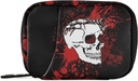 Cool Halloween Skull Pill Box 7 Day Pill Case Travel Pill Organizer Bag with Zipper Portable Weekly Case Compact Size for Vitamin Supplement Holder