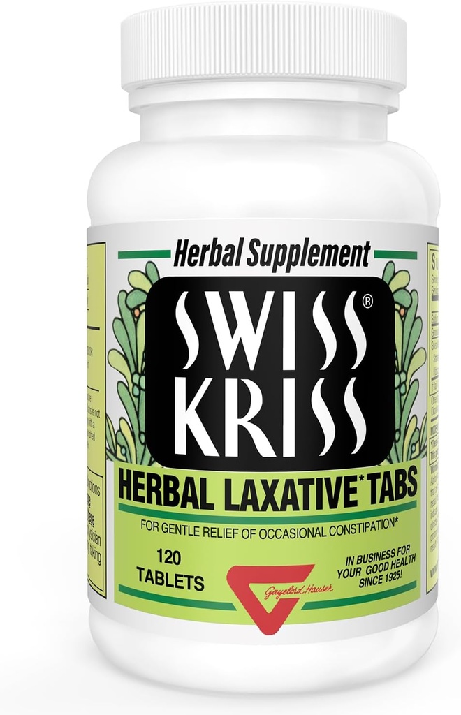 スイス クリスの草の Laxative のタブレット、大人の及び子供のための便秘の救助のための穏やかな及び自然な Laxative は 6-12 時間、センナの Laxative、120 タブレットの合計で働かせます