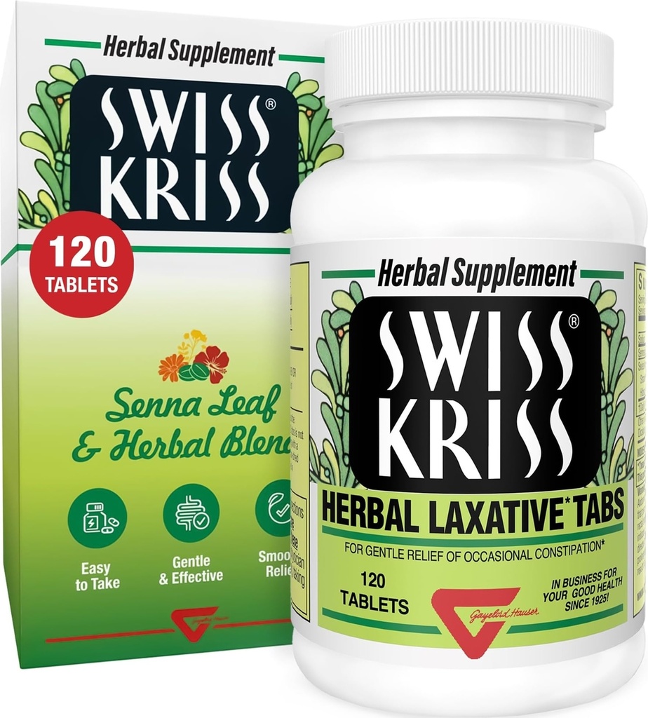 スイス クリスの草の Laxative のタブレット、大人の及び子供のための便秘の救助のための穏やかな及び自然な Laxative は 6-12 時間、センナの Laxative、120 タブレットの合計で働かせます