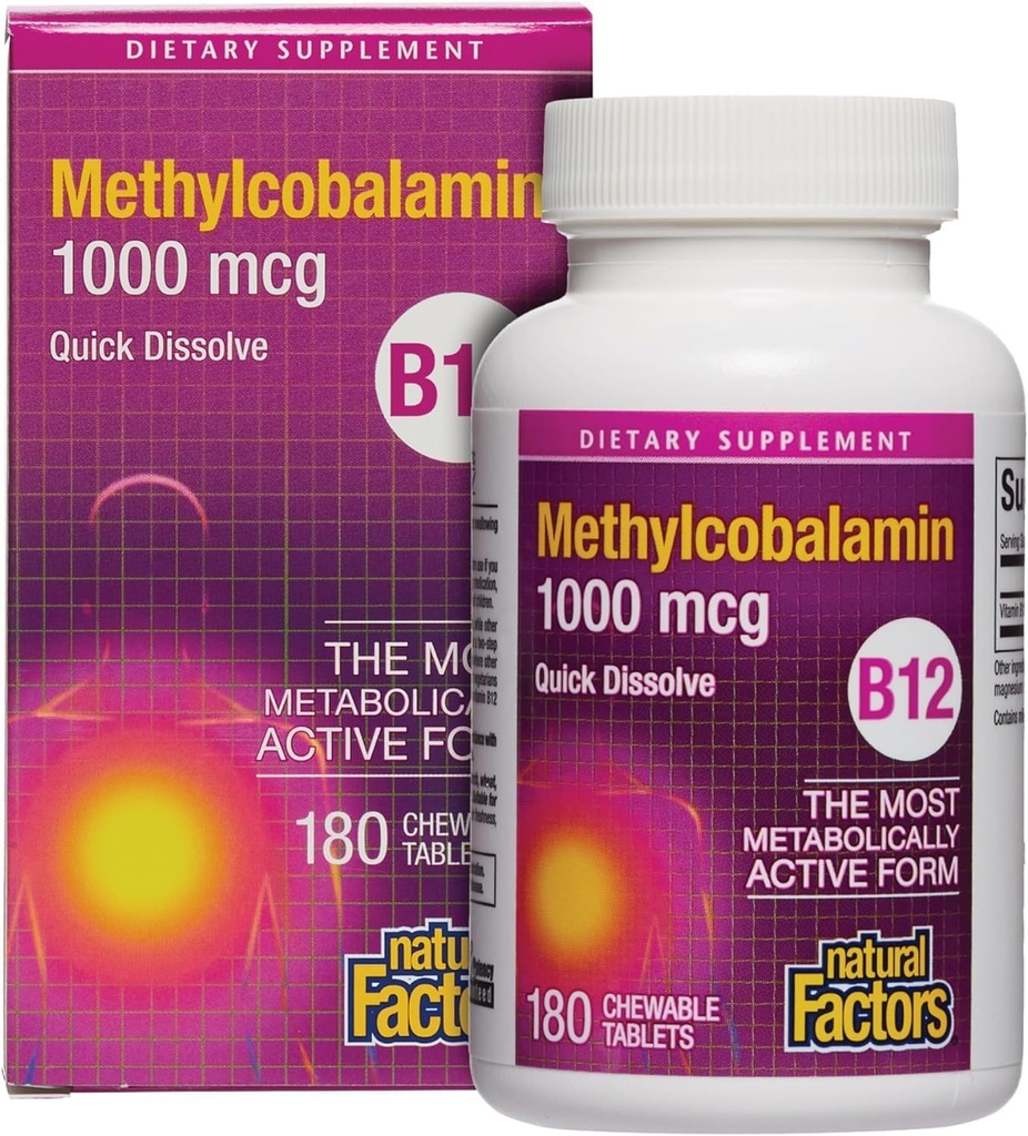 自然な要因、ビタミンB12のMethylcobalamin 1,000のmcgは、B12のほとんどのMetabolically活動的な形態、速い分解のタブレットを提供します