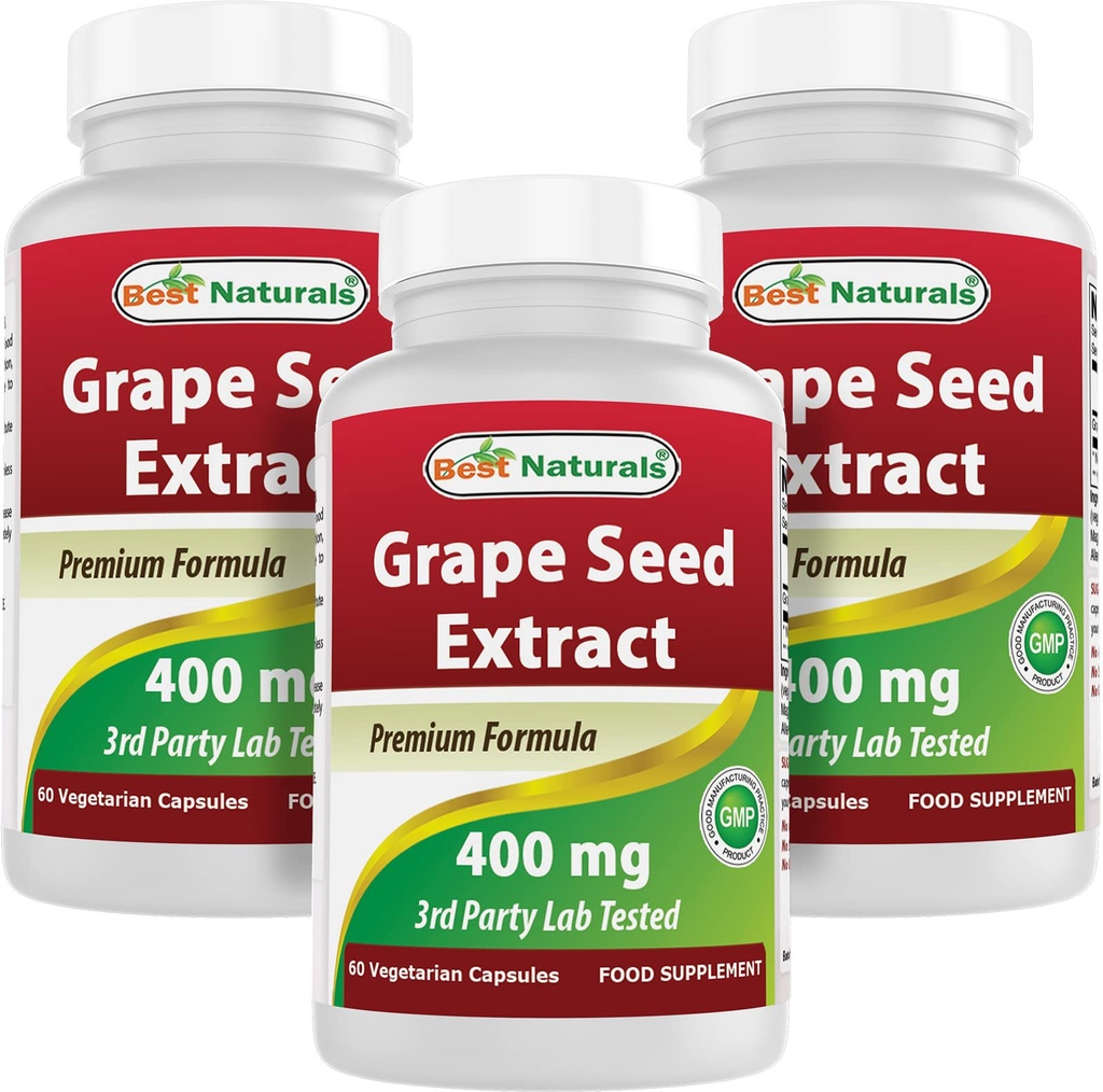 ベストナチュラルグレープシードエキス400mg 60 Vcaps(60カウント)