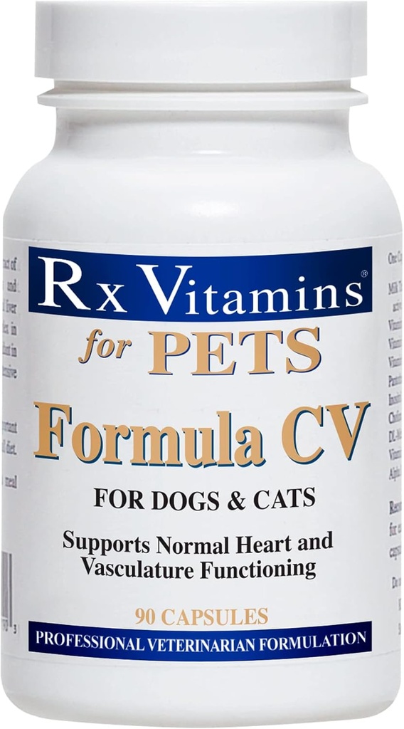 犬と猫のためのRxビタミンフォーミュラCV - 猫と犬の心の健康 - Feline & Canine Cardiacサポート - 90カラット