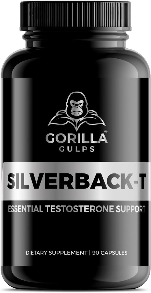 Gorilla Gulps | シルバーバックT | エッセンシャルテストステロンサポート | 男性のスタミナ、耐久性、強度ブースター | 90 カプセル