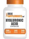 BulkSupplements.comヒアルロン酸カプセル - ヒアルロン酸サプリメント、ヒアルロン酸酸200mg - ピュア&グルテンフリー、1カプセル/サービング、240カウント(1パック)
