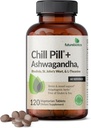Futurebiotics Chill Pill + Ashwagandha, Rhodiola, St. John's Wort, & L-Theanine - Non-GMO, 120 ベジタリアン タブレット