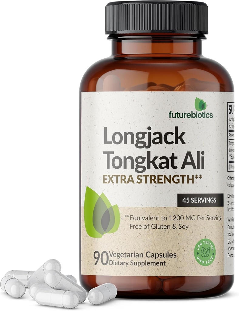 Futurebiotics Longjack Tongkat Ali 余分な強さ エネルギー及びスタミナ サポート - Non-GMO、90 菜食主義者のカプセル