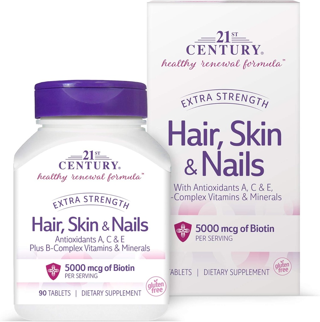 21st Century Hair, Skin and Nails Extra Strength Tablets, 90 Count (27847)