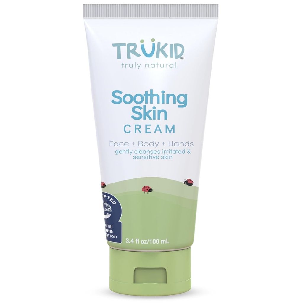子供のためのTruKid自然なEczemaクリーム、トドル&ベイビー、Eczemaのために受け入れられるNEA - 顔、体、および手に敏感な肌に安全、敏感な、Hydrates&Moisturizes Irritated&Itchy皮膚、3.4oz