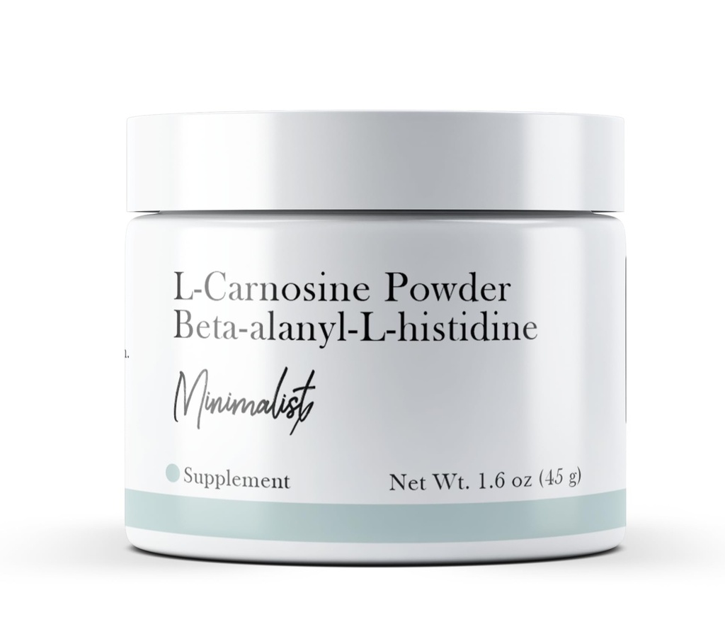 Minimalist L-Carnosineの粉(1.6のoz)添加物か注入口、食事療法の補足、ベータalanyl Lヒストイジン無し