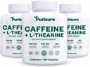 Purisureのカフェインのテアニンのカプセルはプレワークアウトエネルギーのための100mgカフェイン+ 200mg Lテアニンを錠剤にし、疲労、向知性補足、120日の供給、3のパック