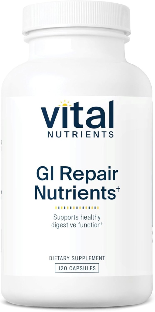 Vital Nutrients GI Repair Nutrients | LグルタミンとN-アセチルのリーキーガットカプセル | 腸の健康と消化をサポートするための消化酵素サプリメント | グルテンと乳製品無料 | 120カプセル