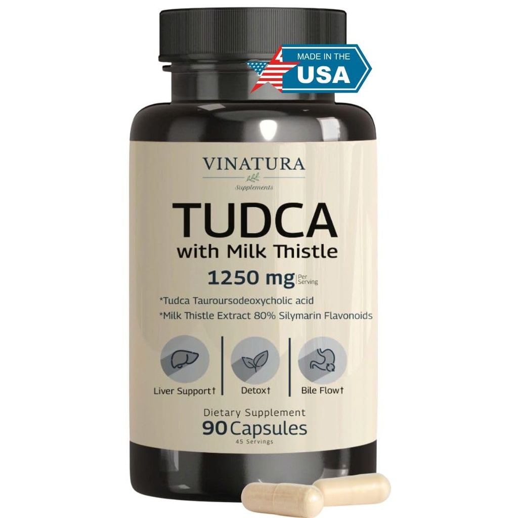 VINATURA TUDCAのミルクのこの薬1250mg - Tudcaの補足、Tudcaの山の塩、肝臓サポート、Galbladderの補足*USAは作り、テストしましたり*のベール ソルトの補足- 90のカプセル