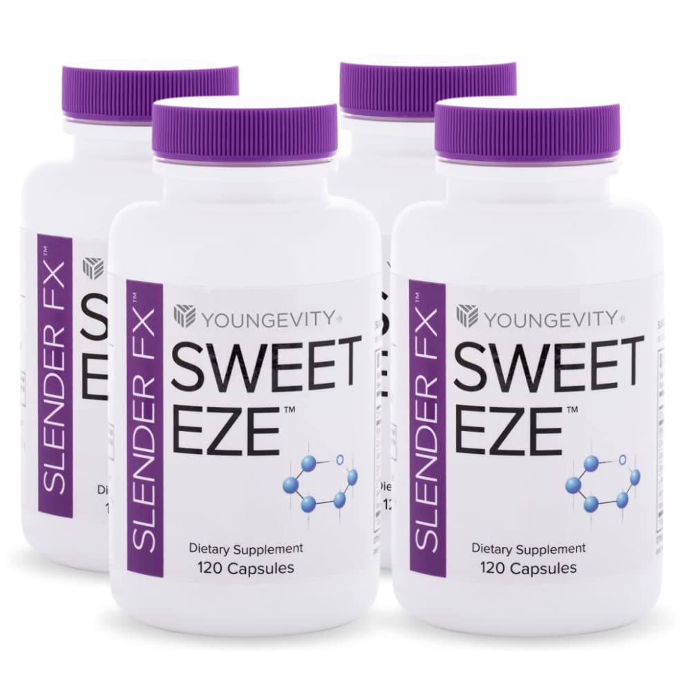 Youngevity Slender FX Sweet EZE - 4 パック 120 ボトルあたりカプセル...