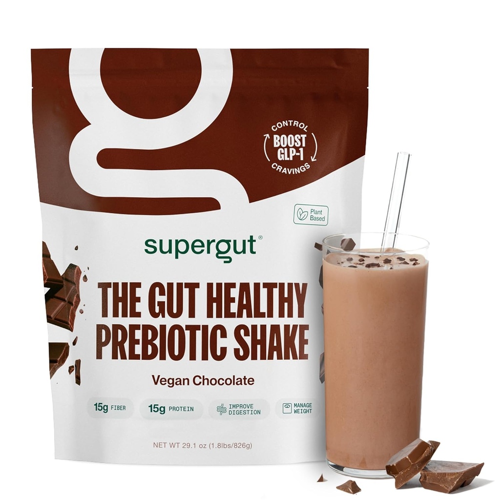 Supergut Prebiotic Shakes | 食事の交換 | Boost GLP-1 | 高たんぱく質 | 砂糖の添加 | ケト食品・食・スナック(ヴィーガンチョコレート・14食)
