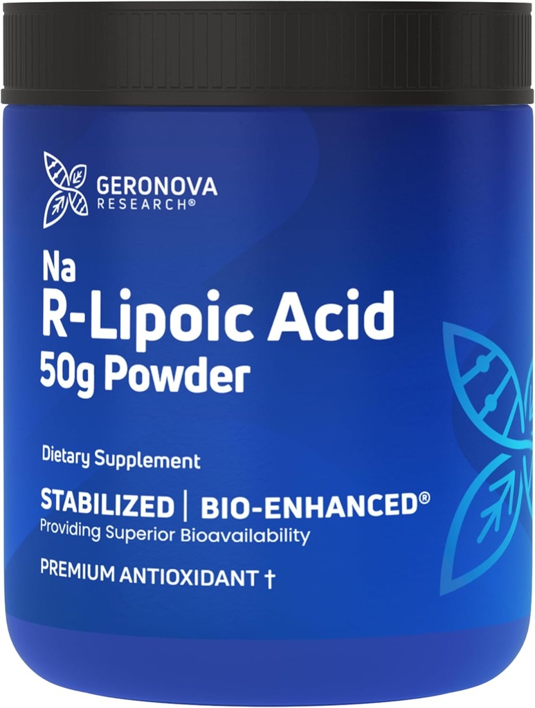 Geronovaの研究の生物高められたNa R-液体の酸の粉、50g - 4か月の供給-適用範囲が広い適量のための安定させたRアルファ リポ酸の粉-容易な混合及び高められた吸収のNerveサポート補足