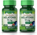 Nature's Truth Melatonin 12 mg, ナチュラルベリー風味, 60 カウント, マルチ (パッケージ 2)