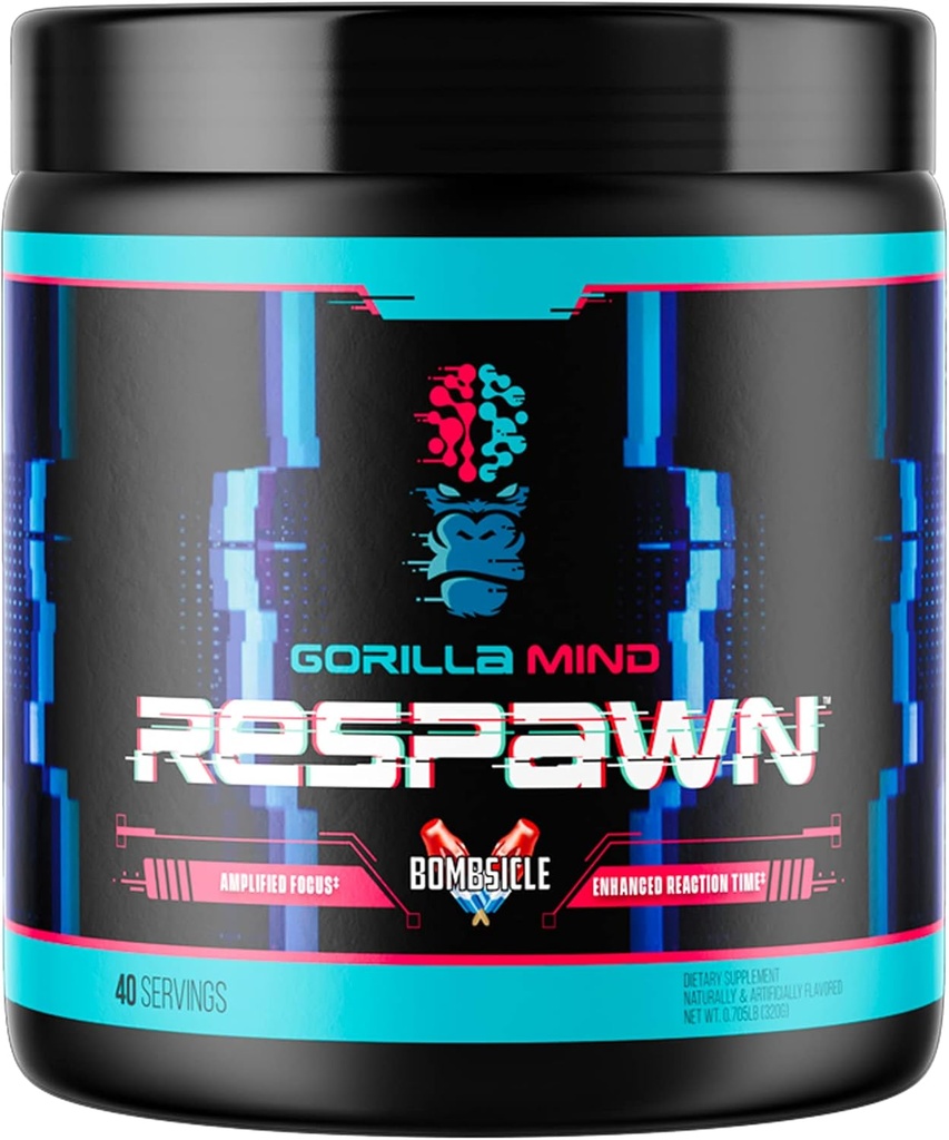 Gorilla mind Respawn (Bombsicle) - 増幅された焦点、高められた反応時間およびクリーン エネルギーのための高度の賭博の補足(40のサービング)