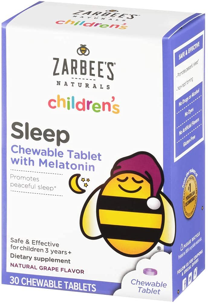 Zarbeeの子供1mgのMelatoninのChewableタブレット、薬物なし及び有効な睡眠の補足、子供のための自然なブドウの味のタブレットを取ること容易な年齢3および30の計算