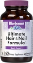 BlueBonnet Nutrition Ultimate Hair and Nail Formula, Vitamins, Minerals, Specialty Nutrients for Beauty Within, Gluten-Free, Kosher-Certified, Dairy-Free, Vegan, 90 Vegetable Capsules, 30 Servings, White