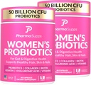 脂肪の健康のためのADVANCED女性のプロバイオティクス - 髪、皮膚、および爪のビタミンサポート - 50億CFU w /コラーゲン、バイオチン&ケラチン - 消化の健康とブロッキング救済のためのプロバイオティックサプリメント、米国産