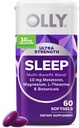 OLLY Ultra Strength Sleep Softgels, 10mg Melatonin, L-Theanine, Chamomile, Magnesium, Lemon Balm, Supports Deep Restful Sleep, Nighttime Sleep Aid, Non Habit-Forming - 60 Count
