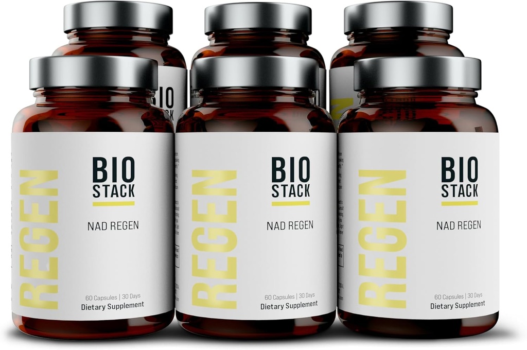BIOSTACK NAD Regen - 高度なNAD + NAD3、Yüth Spermidine、Resveratrol、Niacinamideと補足して下さい  NMNHの代わり別 反老化、長寿及び細胞の健康、ビタミンB3の複合体(360のカプセル)
