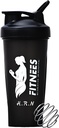 H.R.N 20 Ounce Protein Shaker Bottle For Women, Protein Shaker Bottle, Shaker Bottle Perfect For Pre and Post Workout, Shaker Cup For Protein Drink, カクテルシェーカーカップ | [BLACK]