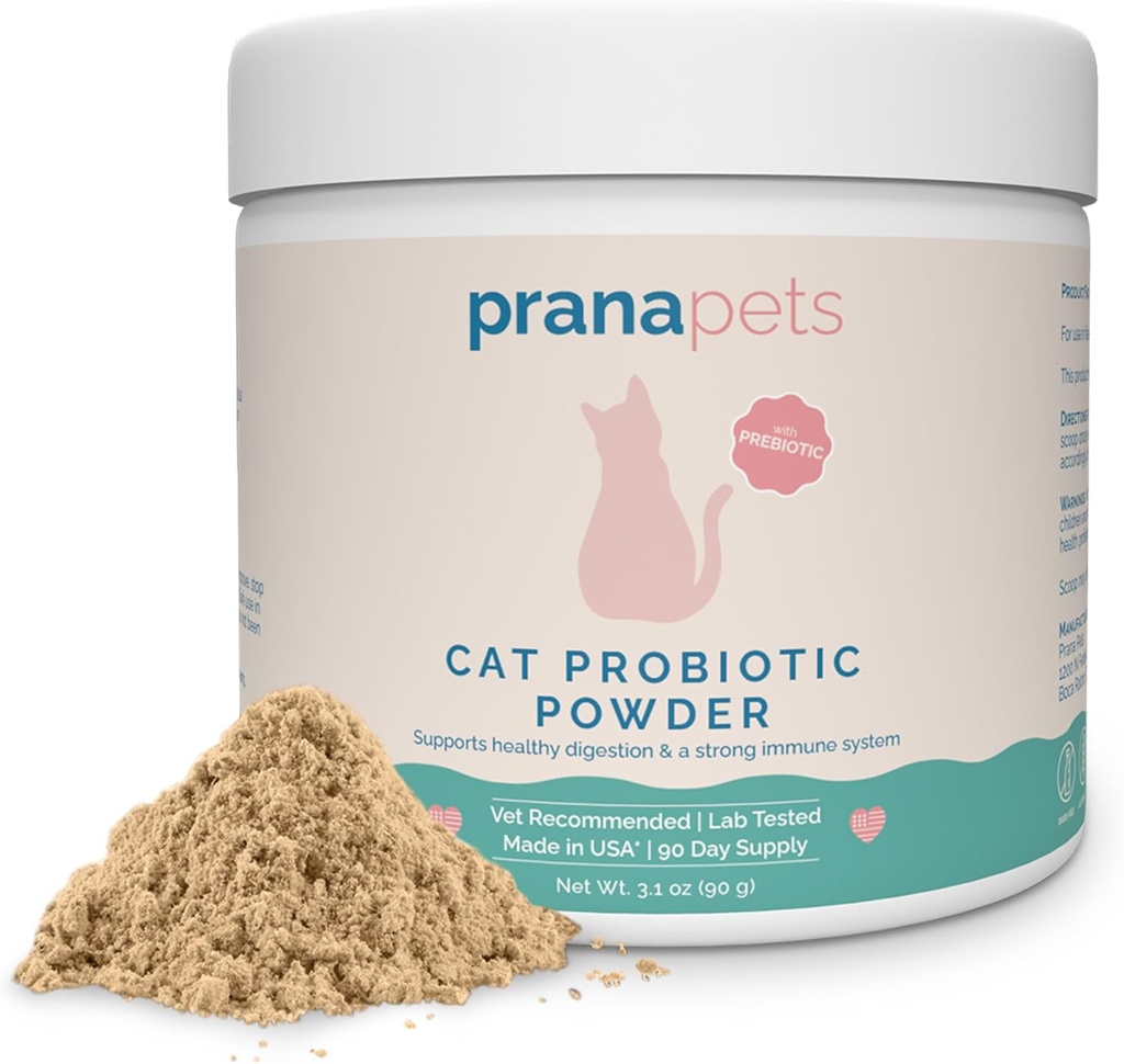 PranaPets Cat Probiotic Powder | Digestive Aid and Immune Support for Cats